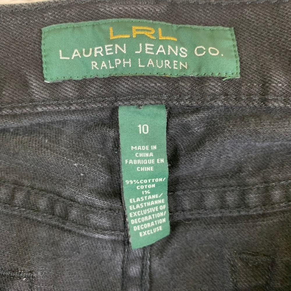 Lauren Ralph Lauren Modern Slim Black Embroidered Beaded Jeans Womens 10 - Picture 6 of 15